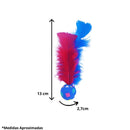 Bolinha para Gato Brinquedo Ping Pula Com Penas Coloridas